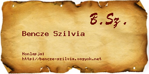 Bencze Szilvia névjegykártya