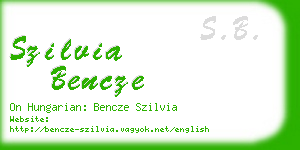 szilvia bencze business card